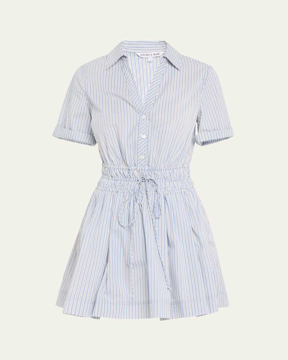 Susan Stripe Short-Sleeve Mini Dress